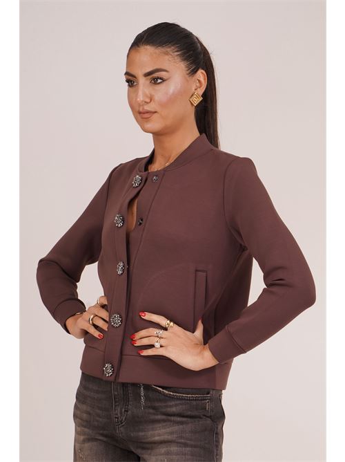 Felapa bomber con bottoni gioiello Luckylu Milano | CP57SPBROWN